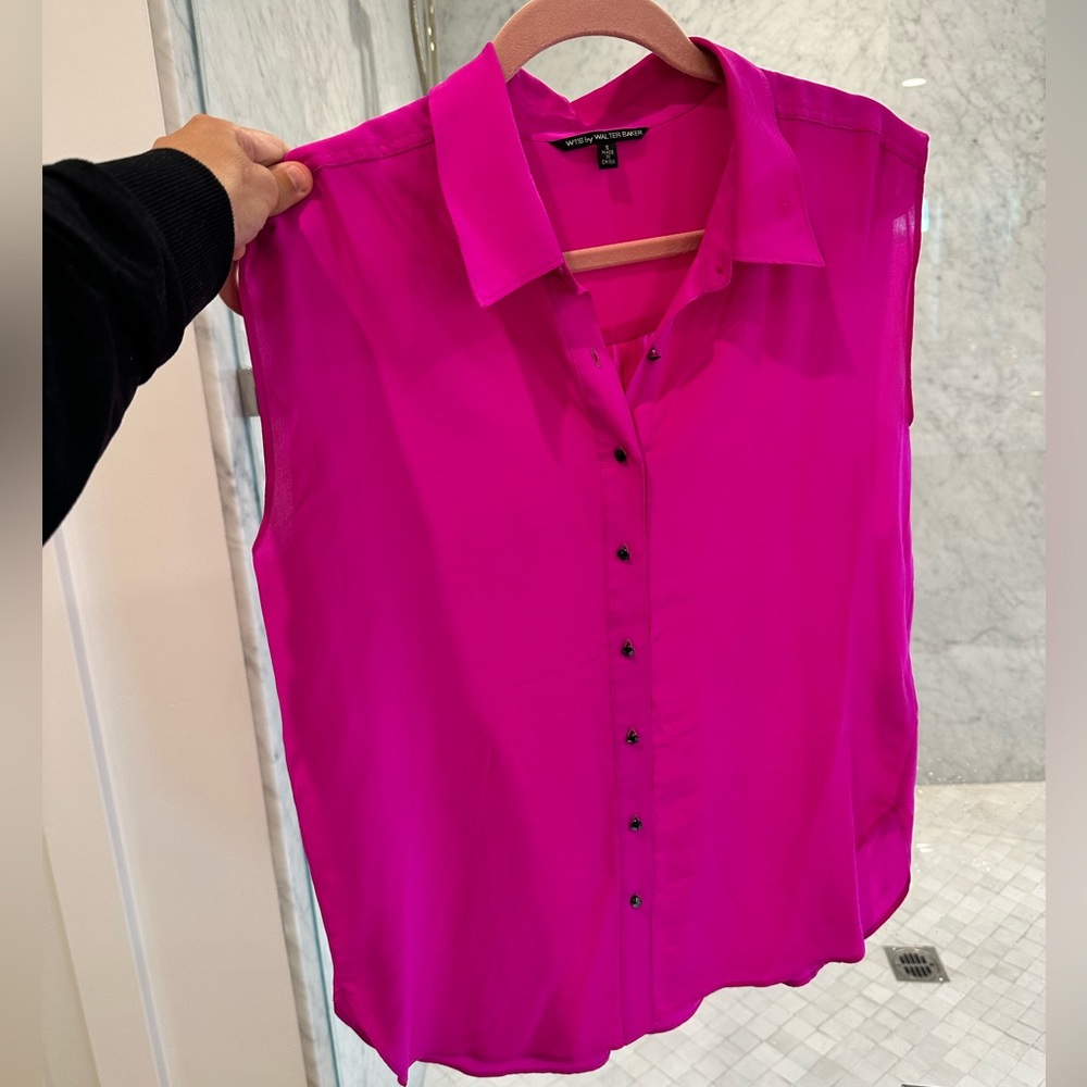Pink silk shirt by Walter Baker